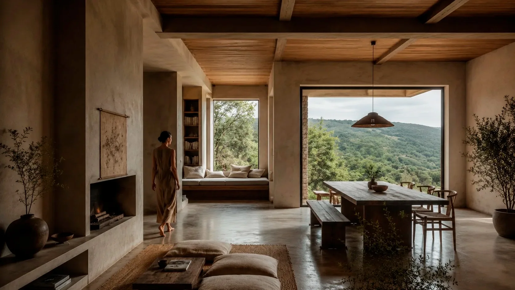 Country house interior by Arkunay opening onto the landscape
