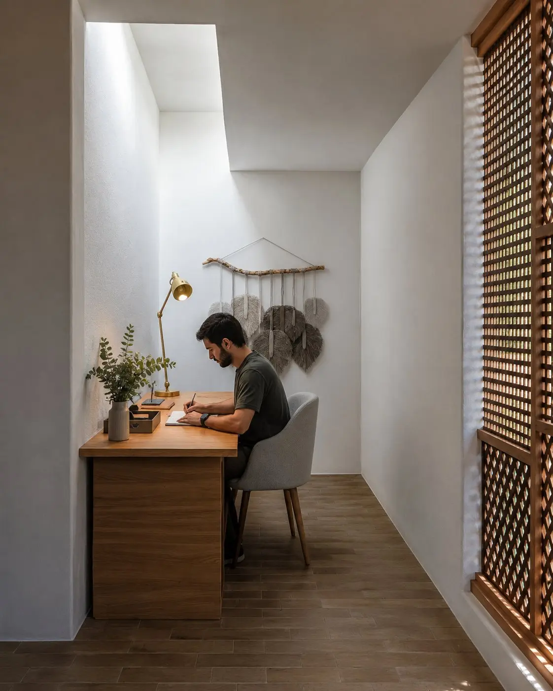 Escritorio bajo luz cenital