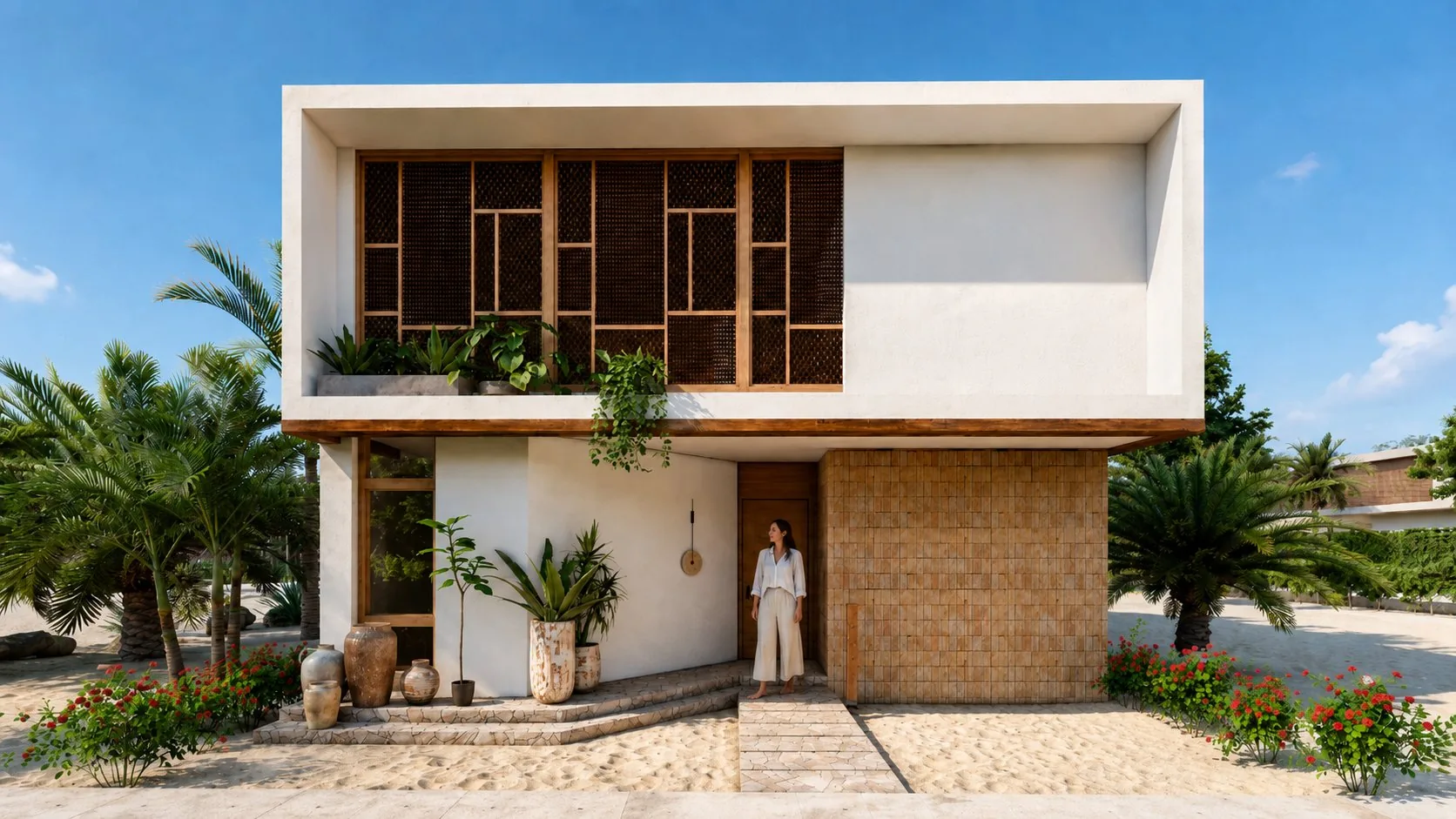 Casa Amawi, envolvente de celosía