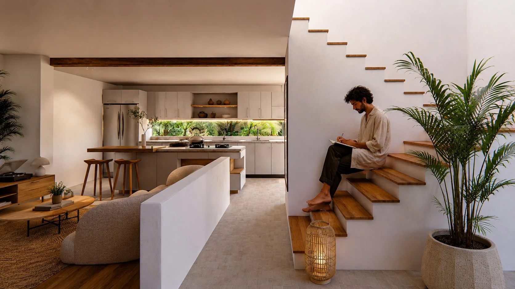 Casa Amawi, vacío de escalera al aire libre